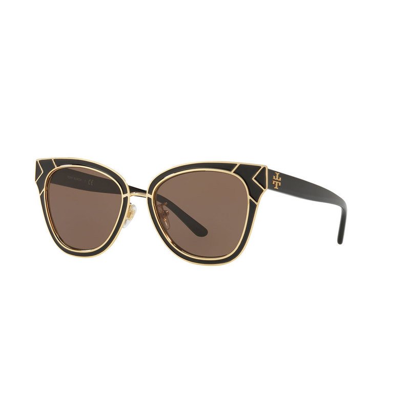 Tory Burch Womenâ€™s Square Shiny Black/shiny Gold 