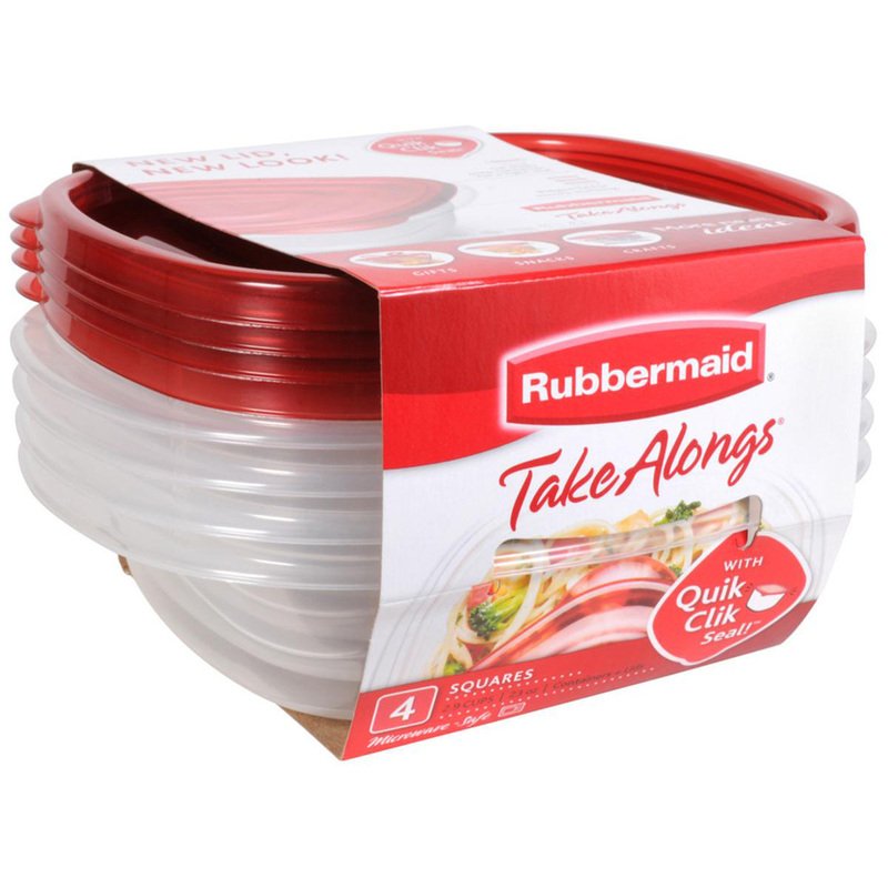 Rubbermaid TakeAlongs Containers & Lids Square 2.9 Cups - 4 ct pkg