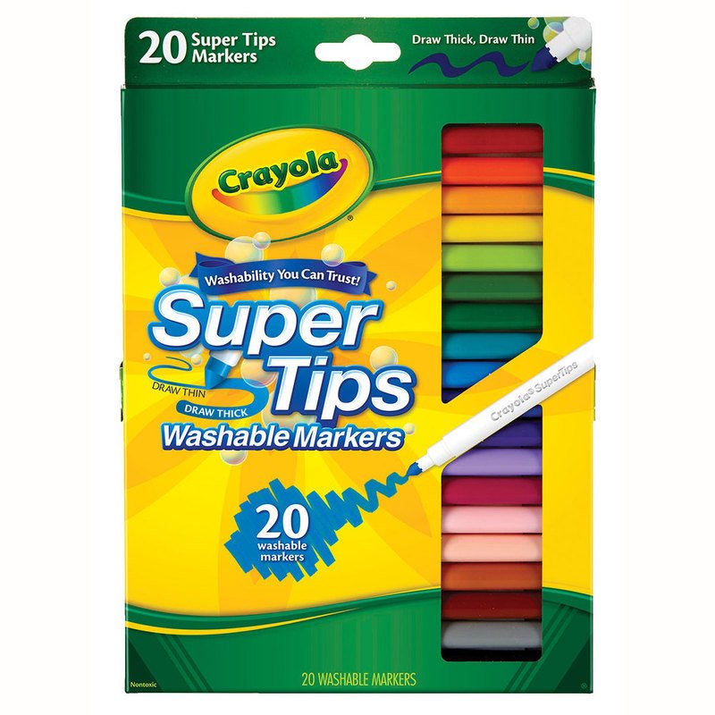 School Smart Washable Markers, Fineline Tip, Assorted Colors, Set