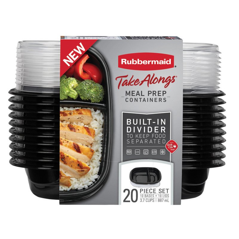 TakeAlongs® Food Storage 4.7 Cup Divided Containers, Meal Prep