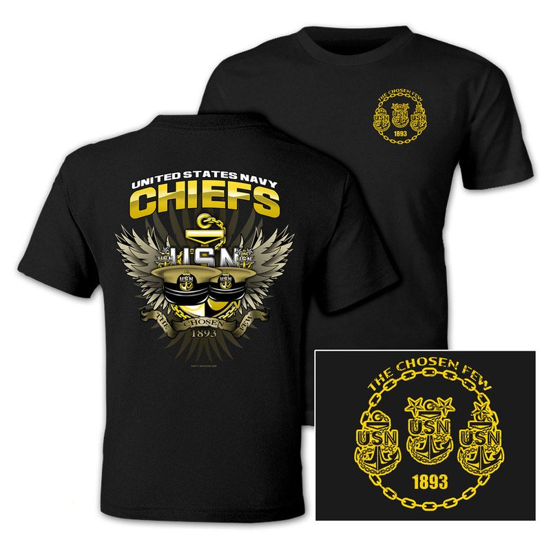 Navaltees Men s Usn Chosen Few Chief Tee Men s Navy Pride Tees
