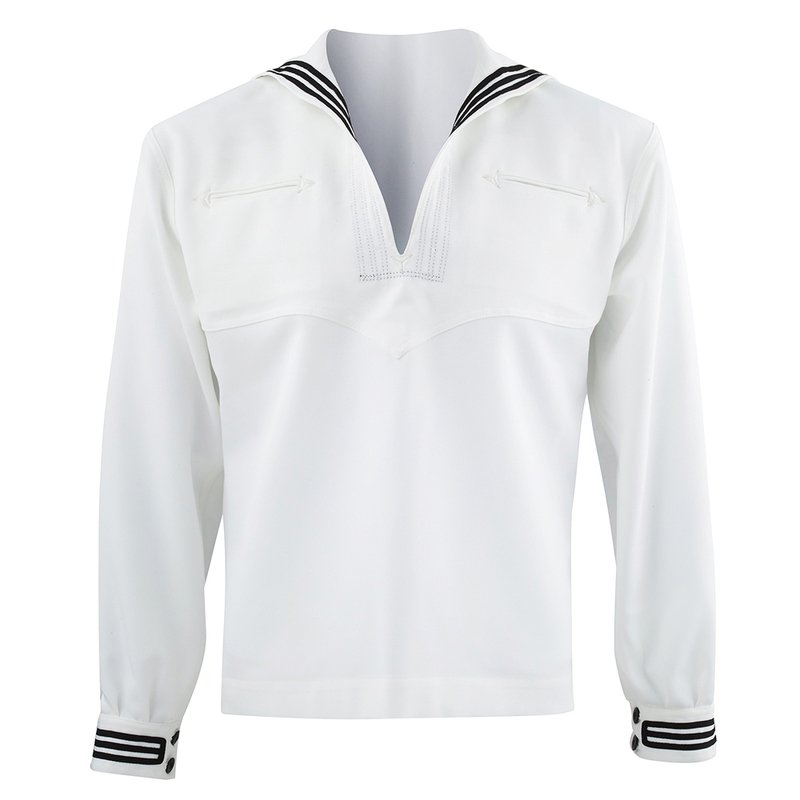 Men s Dress White Jumper W piping Service Dress White sdw Military Shop Your Navy Exchange Official Site