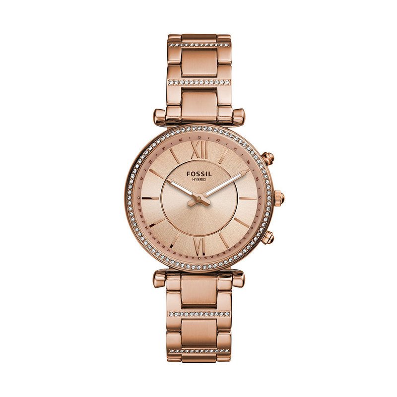rose gold fossil smart watch