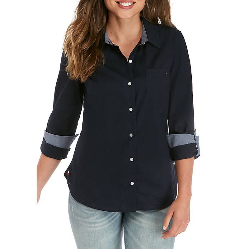 Tommy Hilfiger Women\'s Shirt | Women\'s Collared & Button Front Tops |  Women\'s - Shop Your Navy Exchange - Official Site