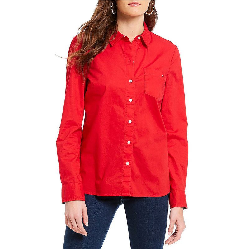 Tommy Hilfiger Women\'s Shirt | Women\'s Collared & Button Front Tops |  Women\'s - Shop Your Navy Exchange - Official Site