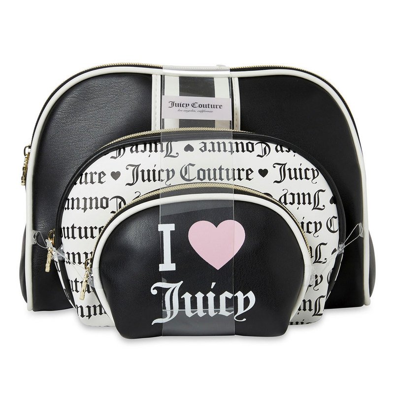 juicy couture luggage black and pink