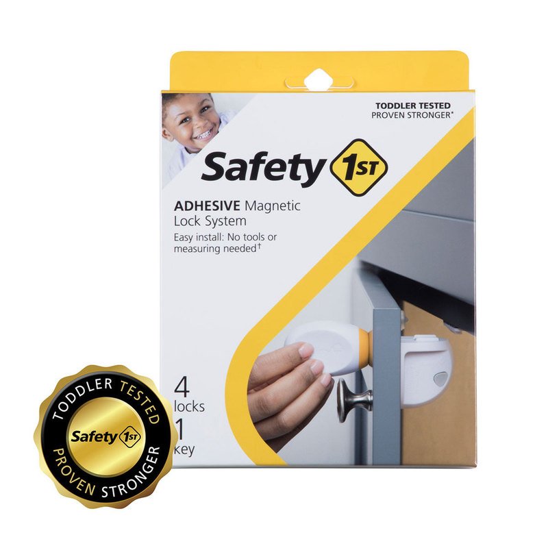 Safety 1st Adhesive Magnetic Lock System - 4 Locks And 1 Key, Baby  Proofing