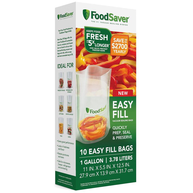 FoodSaver Easy Fill 1-Quart Vacuum Sealer Bags Commercial Grade