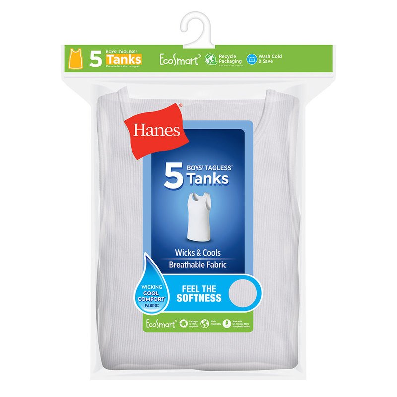 Hanes Boys Tagless 5 pack Tanks Boys Undershirts Apparel