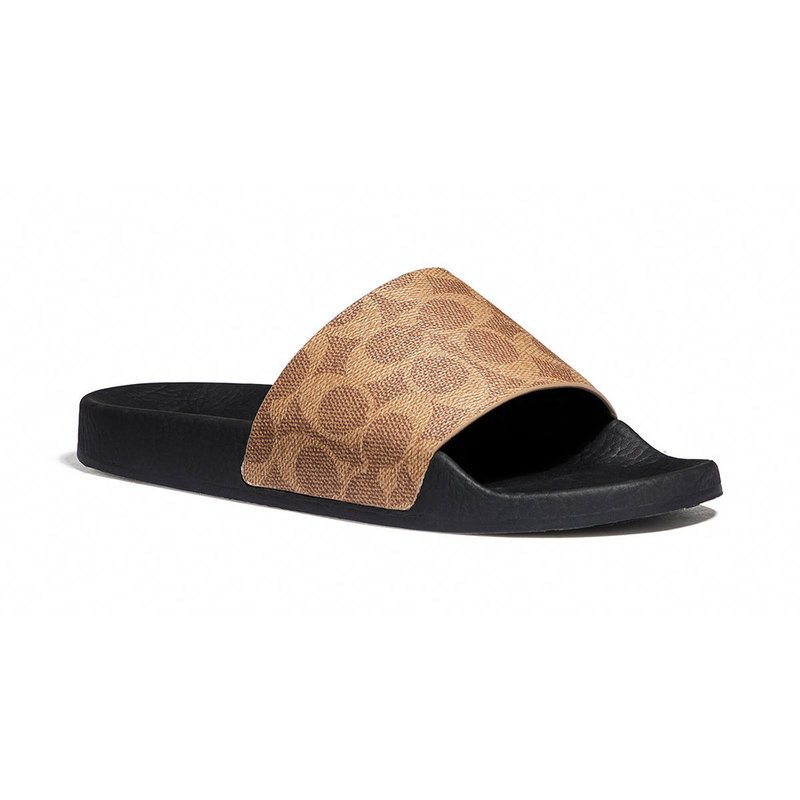 coach udele signature rubber slides