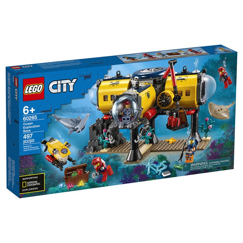 lego city ocean exploration base marine toy with underwater base and submarine 60265