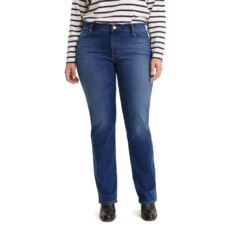 Levi's® 414 Plus Size Classic Mid Rise Straight Leg Stretch Denim Jeans