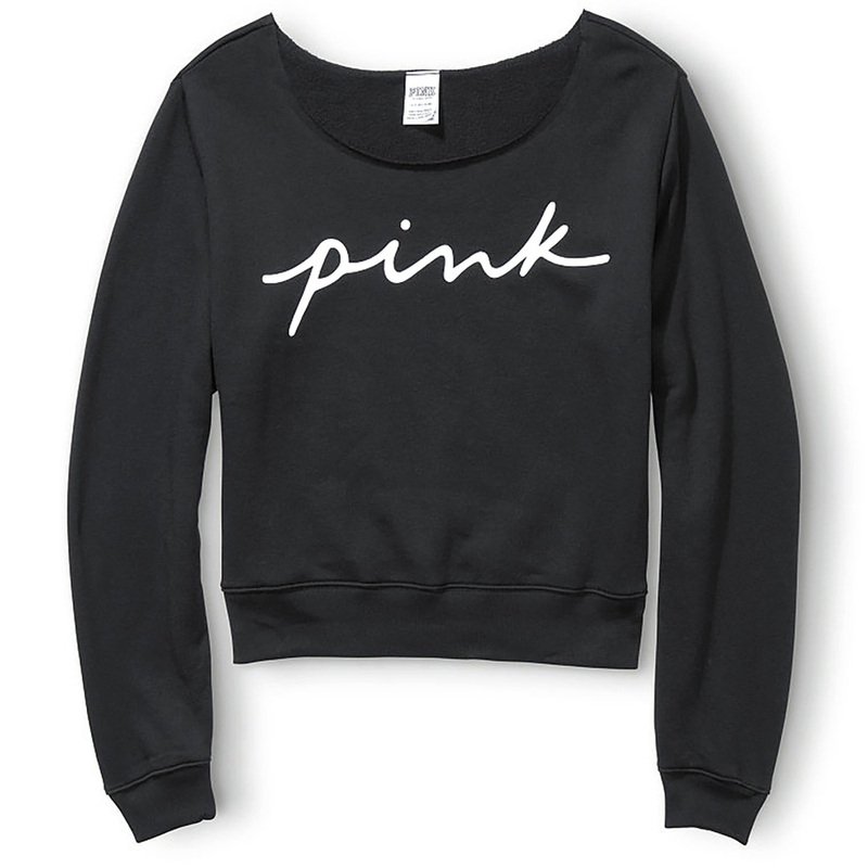 pink everyday lounge open neck crew