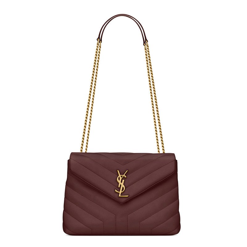 Yves Saint Laurent YSL LouLou Small Shoulder Chain Bag Black Gold Matelasse