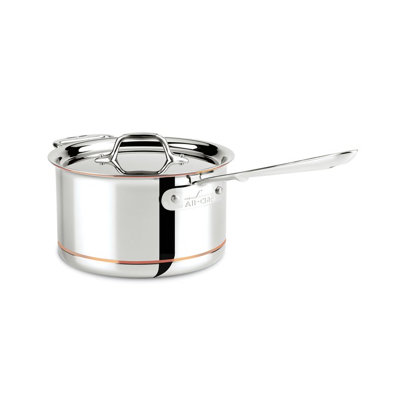 D5 Stainless Polished 5-ply Bonded Cookware, Sauce Pan with lid, 2 quart