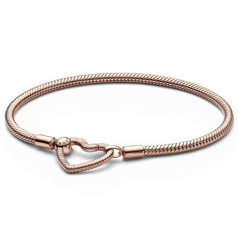 Pandora Moments Heart Closure Snake Chain Bracelet | Valentine's