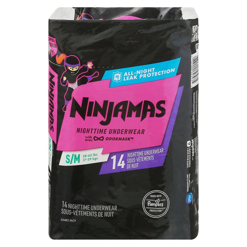 Pampers Ninjamas Nighttime Underwear Girl - Jumbo Pack 14ct, Diapers