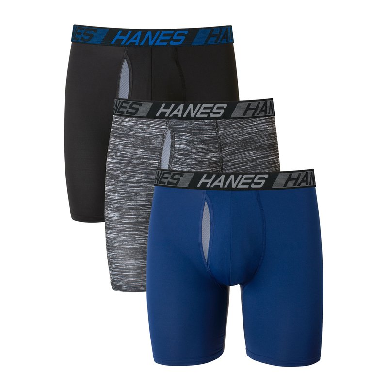 Hanes Premium Men's Stretch Woven Tagless Boxer Brief Shorts 3pk (Small)