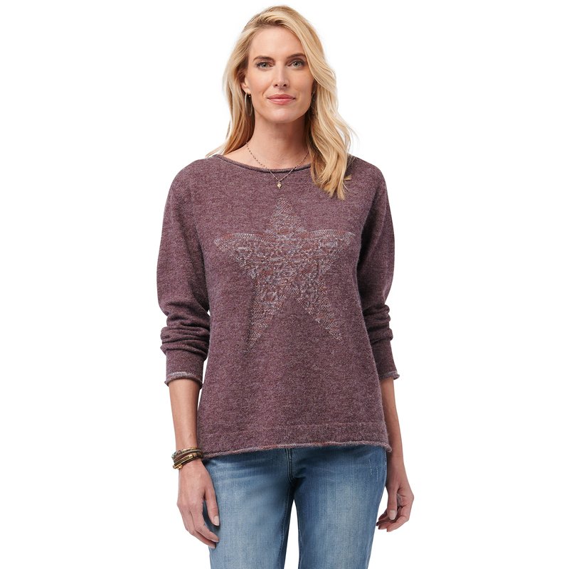 Democracy Womens Space Dye Star Sweater plus Size Women s
