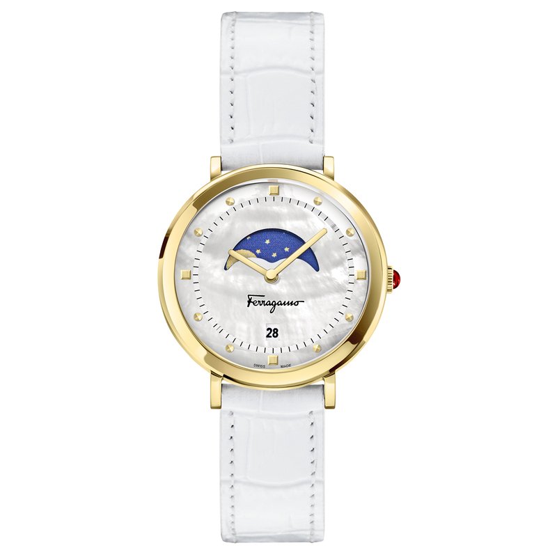 Salvatore Ferragamo Women s Logomania Moon Phase Bracelet Watch Women s Watches Women s Shop Your Navy Exchange Official Site