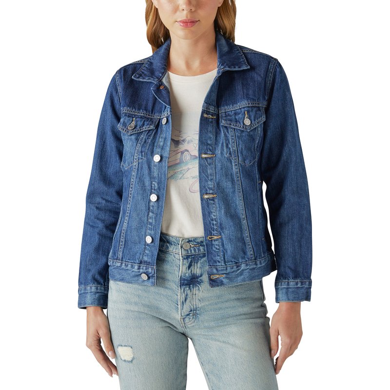 Buy Lucky Brand Women's The Button Up Denim Tomboy Trucker Jacket,  Presidio, S at