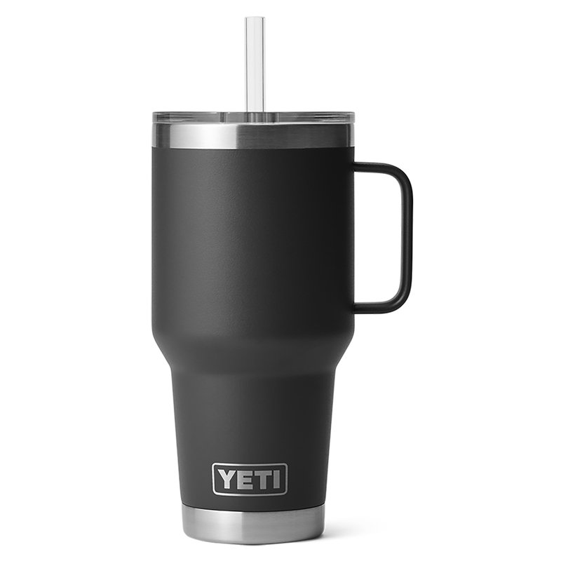YETI Rambler 35 oz Straw Mug, Vacuum Insulated, Stainless Steel, Black:  Home & Kitchen 