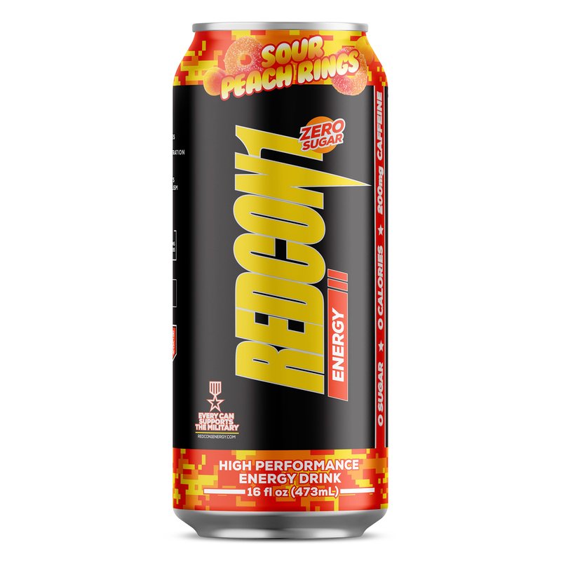 l carnitine acetylcholine Redcon1 Energy Drink Sour Peach Rings (473ml) 12 Pack – Xtra Protein  Supplements Store main image 1