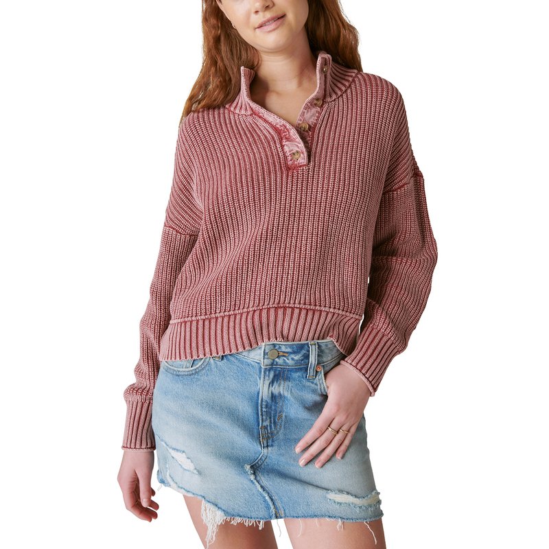 Lucky Brand Women's Acid Washed Pullover Sweater