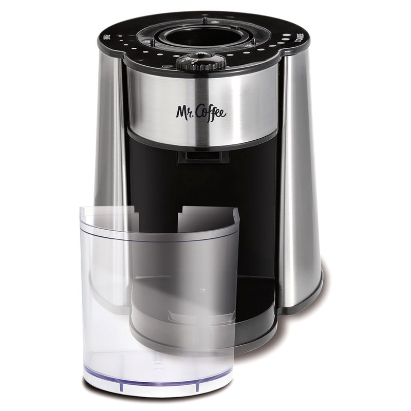 Mr. Coffee Automatic Burr Mill Grinder, Stainless Steel/Black