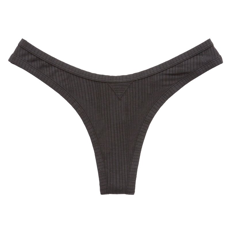Aerie Women's Rib High Cut Low Rise Thong Underwear, Thongs