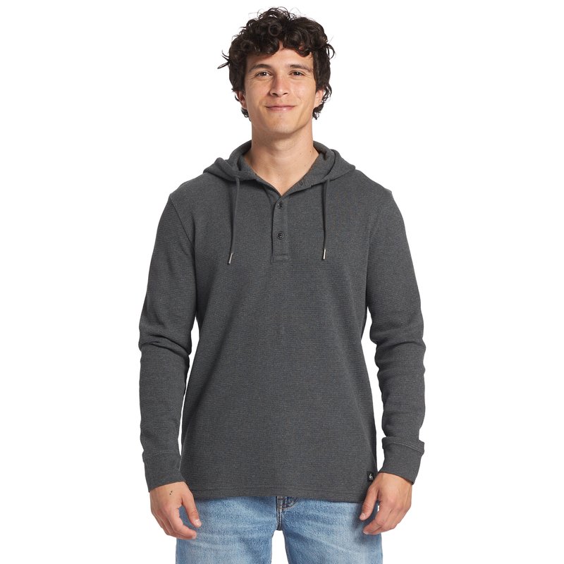 Quiksilver Mens Lightweight Thermal Long Sleeve Knit Hoodie