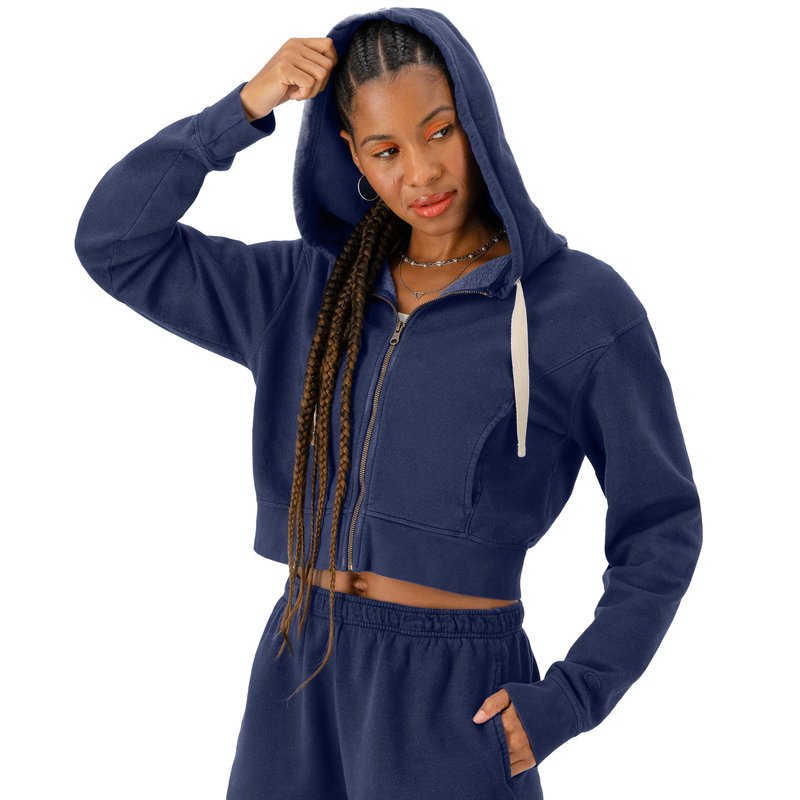 Champion Women s Vintage Wash Full Zip Hoodie Women s Active Sweatshirts Hoodies Women s Shop Your Navy Exchange Official Site