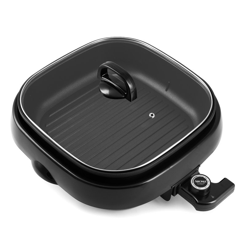 Aroma Grillet 4qt. 3-in-1 Cool-touch Electric Indoor Portable