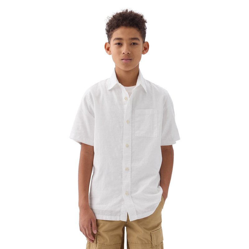 Gap Big Boys Short Sleeve Linen Shirt Big Boys Shirts Sweaters Polos Kids Shop Your Navy Exchange Official Site