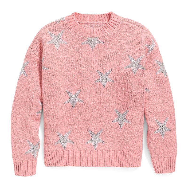 treat ürself love sweater pink×navy Old Navy Big Girls' Star Sweater | Big Girls' Sweaters