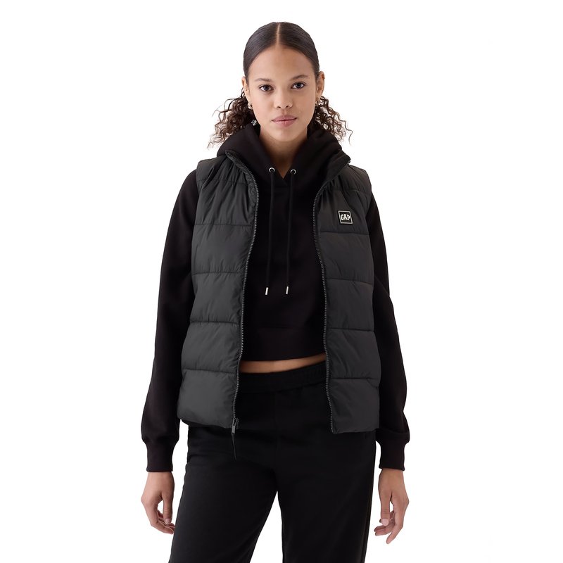 Gap Women s Logo Puffer Vest Women s Puffer Jackets Vest Apparel Shop Your Navy Exchange Official Site