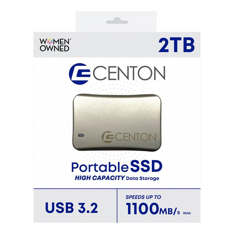 Centon SSD Esterno 500GB Oro Rosa Metallizzato - USB-C 3.2 Gen 2, Velocità Fino A 1100MB/s, Compatibile Windows E Mac