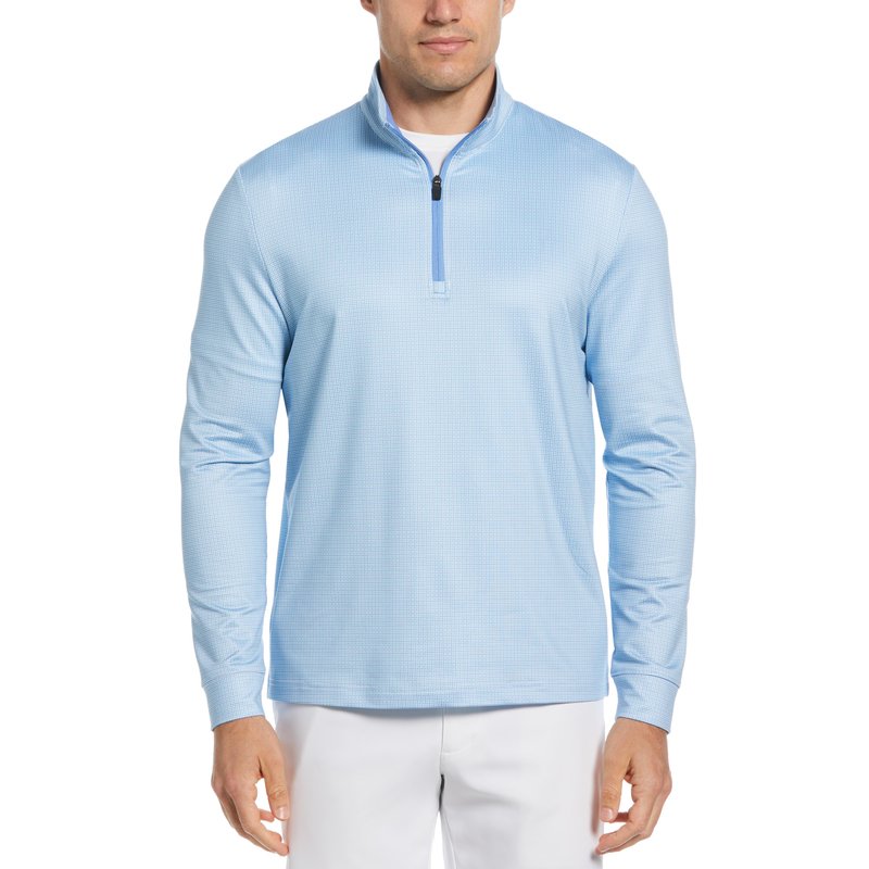Pga Tour Men s Mini Houndstooth Printed Quarter Zip Jacket Men s Active Jackets Coats Apparel Shop Your Navy Exchange Official Site