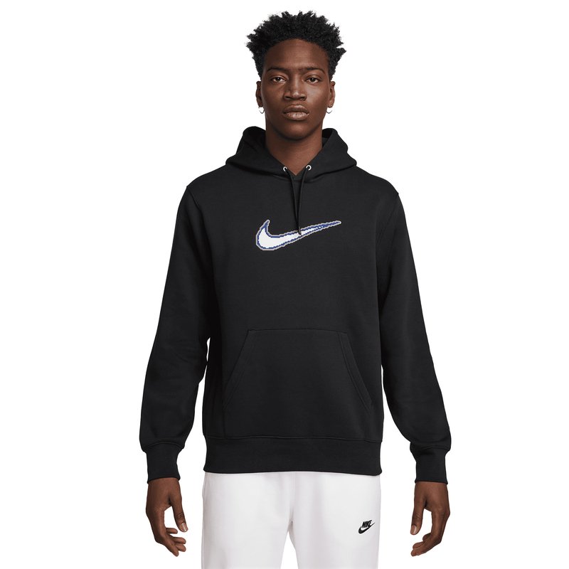 mens nike club hoodie black