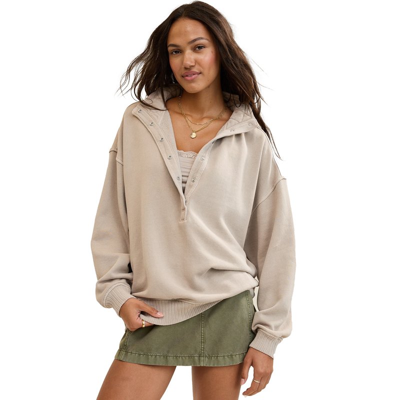 新品【Ameri VINTAGE】SWEAT WITH SHEER TOP American Vintage Damsville Pullover in Dragee Chine | REVOLVE