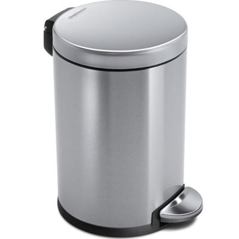 Simplehuman 4.5l Round Step Trash Can Steel White : Target