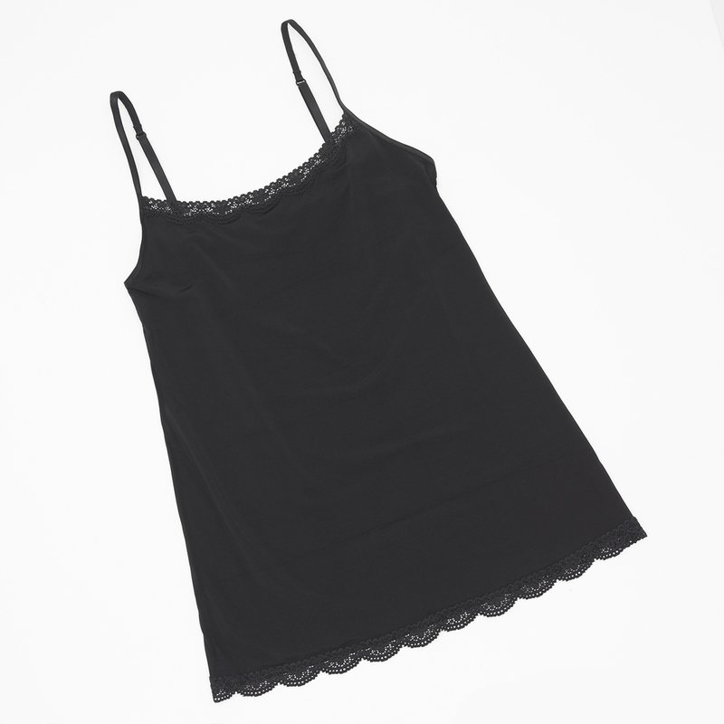 Jockey Women's No Pantie Lines Tactel Lace Black Cami, Camisoles