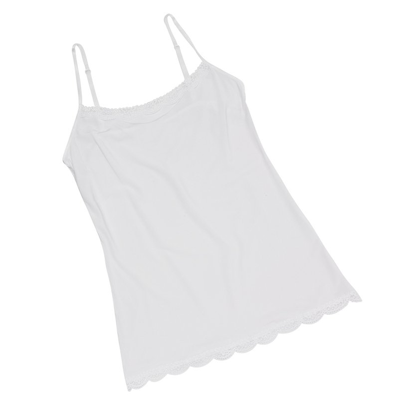 Jockey Women's No Pantie Lines Tactel Lace White Cami