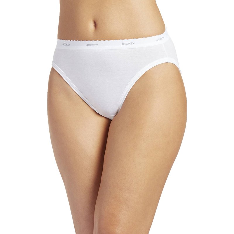 Jockey Women's Classic 3-pack White French Cut Briefs, High Cut