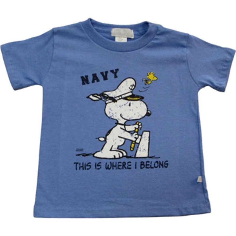 Third Street Sportswear Toddler Boy's Usn Captain Snoopy Tee, Kid's Navy  Pride