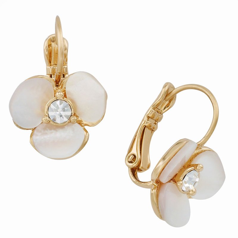 kate spade disco pansy leverback earrings