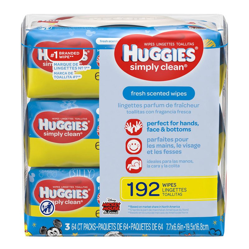 Huggies Simply Clean Gentle Fresh Scented 216count Baby Wipes Wipes