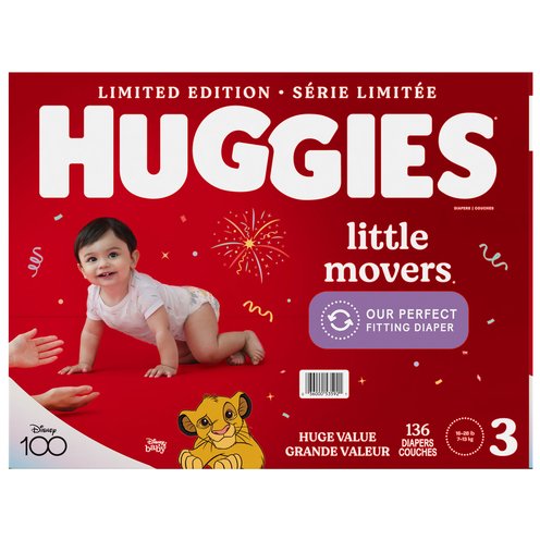 Huggies Little Movers Size Huge Pack 136ct Disposable - Main Image