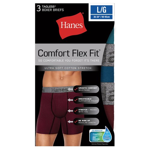 Hanes Men's Comfort Flex Fit Boxer Brief Pack, Supportive Pouch