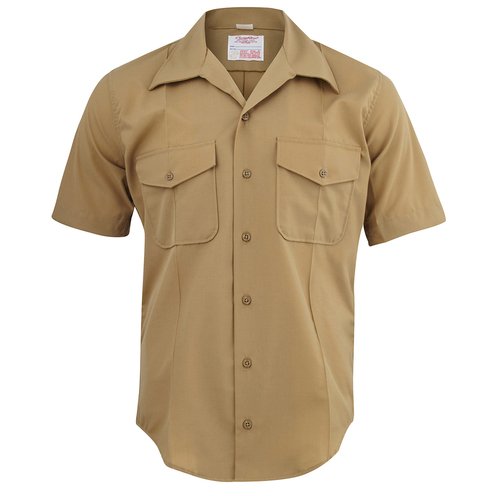 Usmc Men's Khaki Short Sleeve Shirt | Charlie And Delta | Military